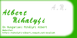 albert mihalyfi business card